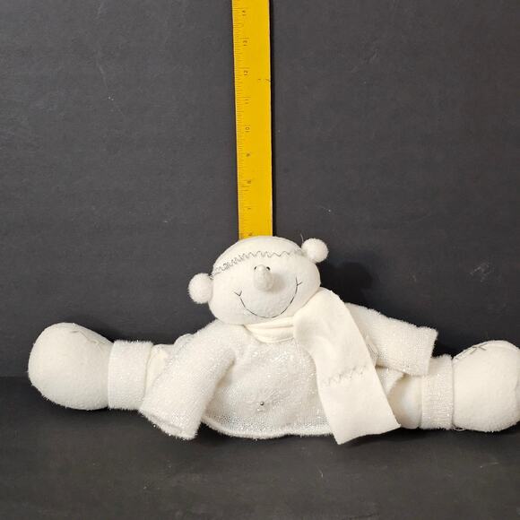 Gauz White Plush Christmas Figurine Soft Knit Sweater Scarf Sparkle Holiday - Picture 6 of 6